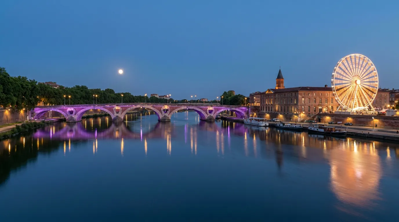 Pont Saint-Pierre à Toulouse, vue sur la Garonne