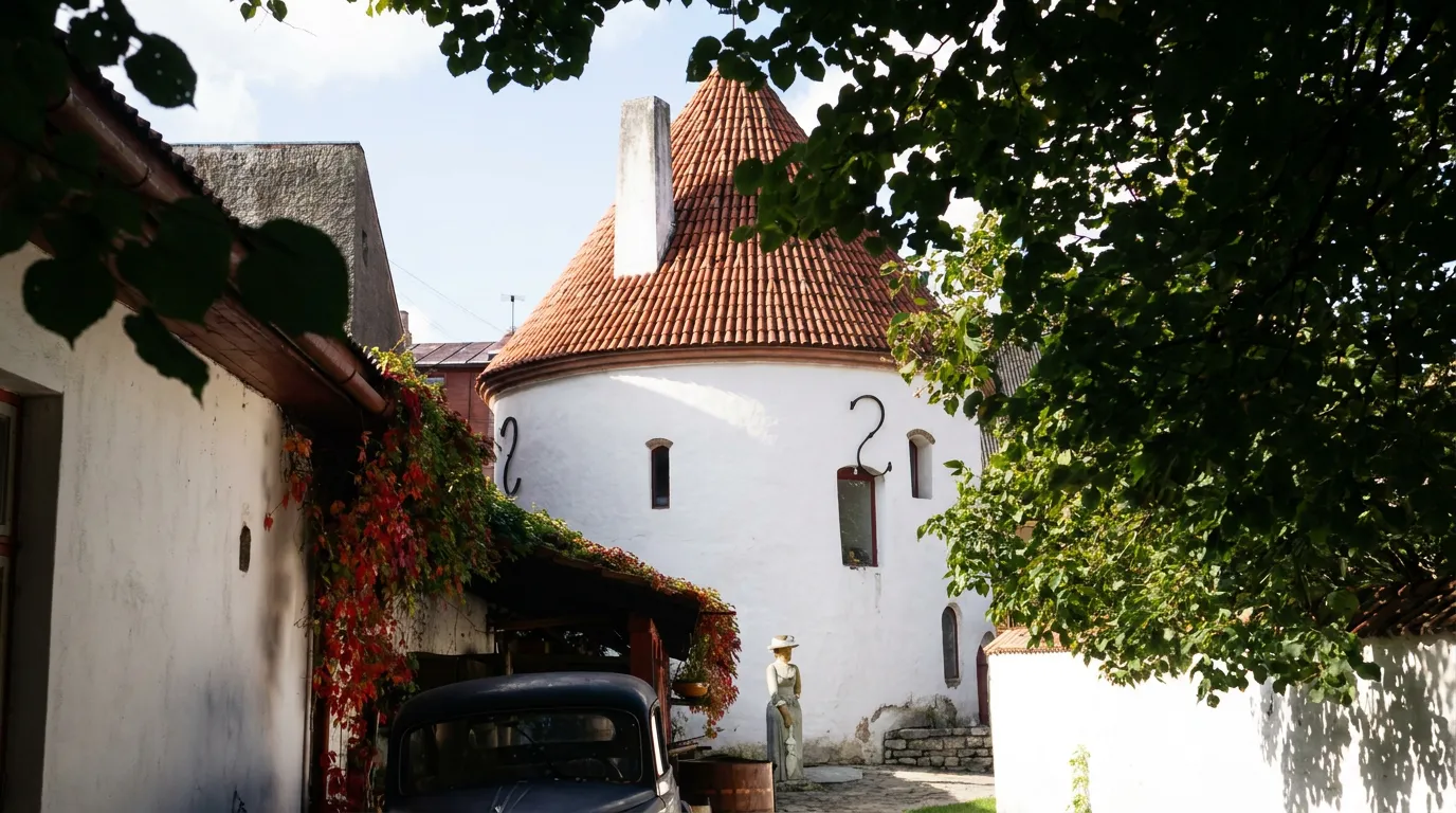 Punane torn, der Rote Turm in der Altstadt von Pärnu
