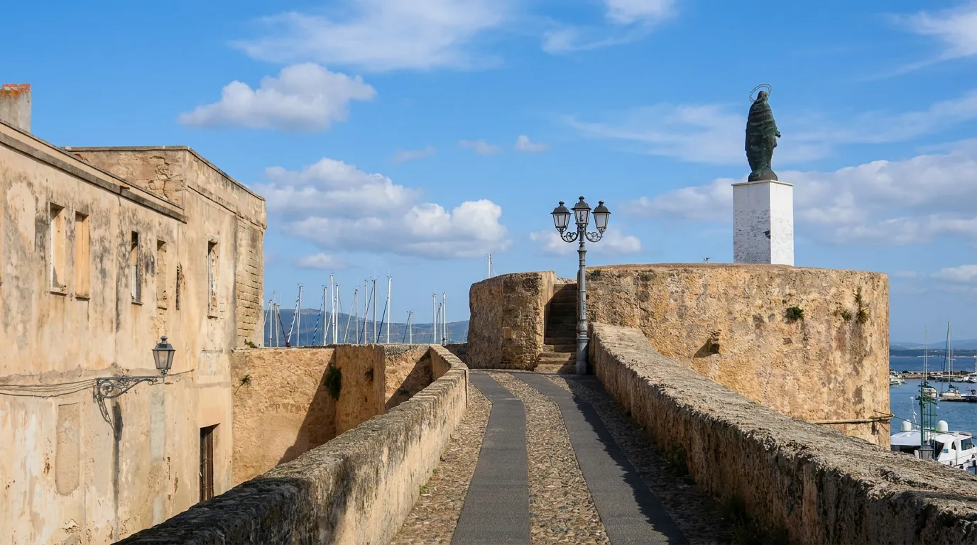 View over the harbor from the Torre di Sant'Elmo in Alghero