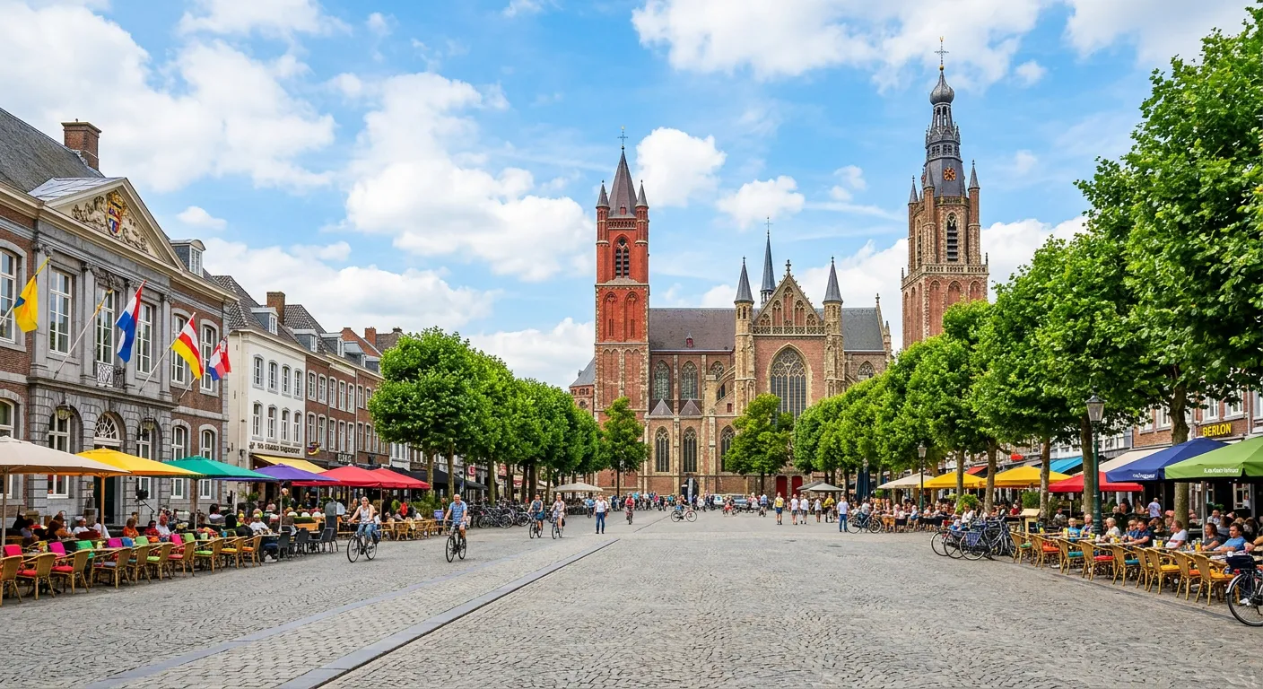 Het Vrijthof in Maastricht met de kerken en de terrassen