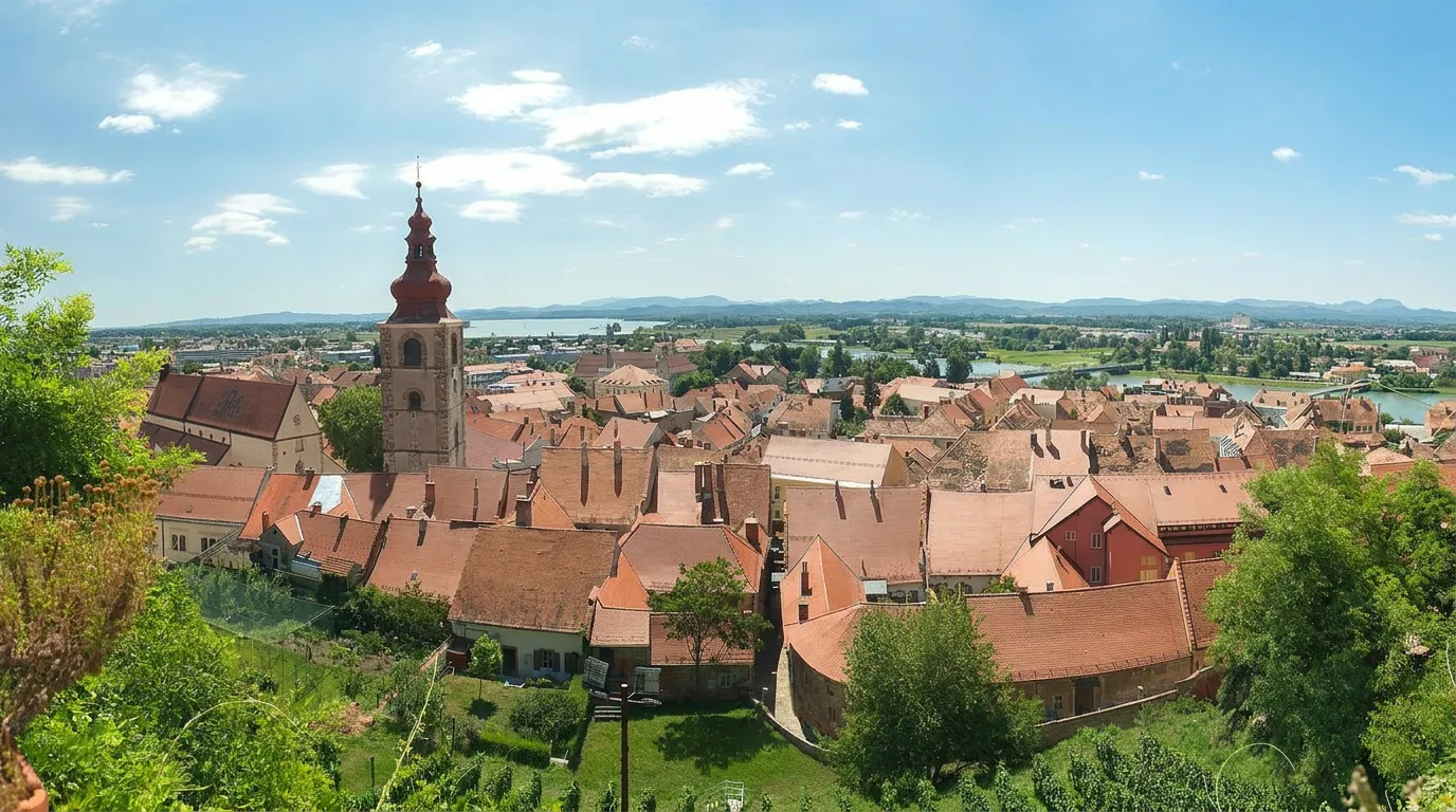 Ptuj Castle overlooking the Drava River and old town