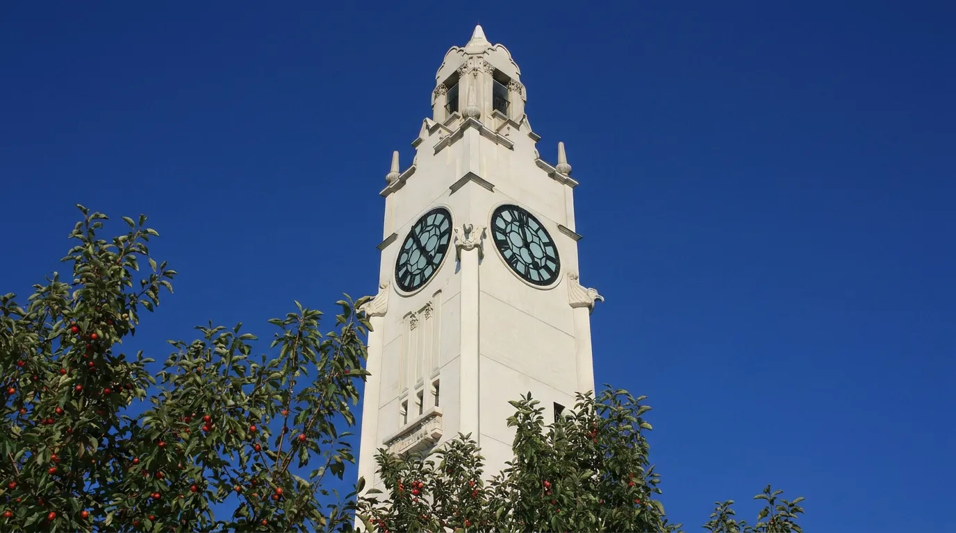 The Clock Tower at the Old Port of Montreal, seen from the quay