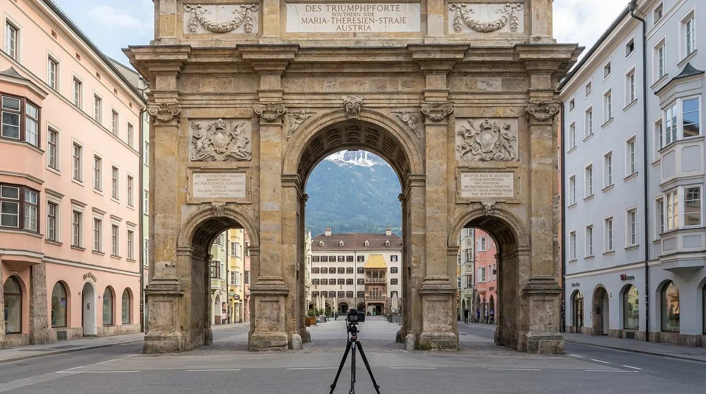 The Triumphal Arch at the south end of Maria-Theresien-Straße in Innsbruck
