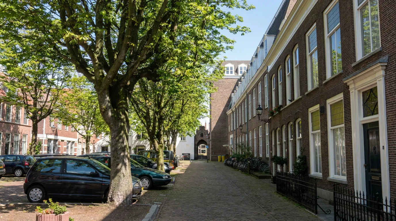 Bagijnhof courtyard in Delft, a free hidden gem on the walking route
